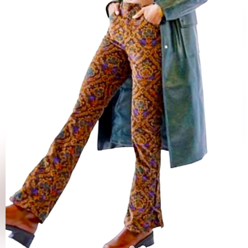 Urban Outfitters Vintage Flare with Ties Paisley Velvet Pants (size 6)